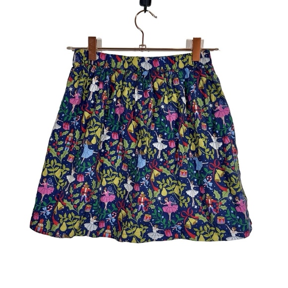 Mini Boden Printed Pull-On Twirly Skirt in Starboard Blue Nutcracker - Picture 7 of 11